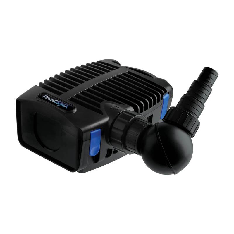 Black pump with a hose attachment on a white background