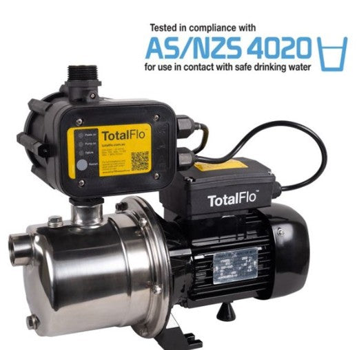 total flo water pump tested in compliance with as/nzs 4020