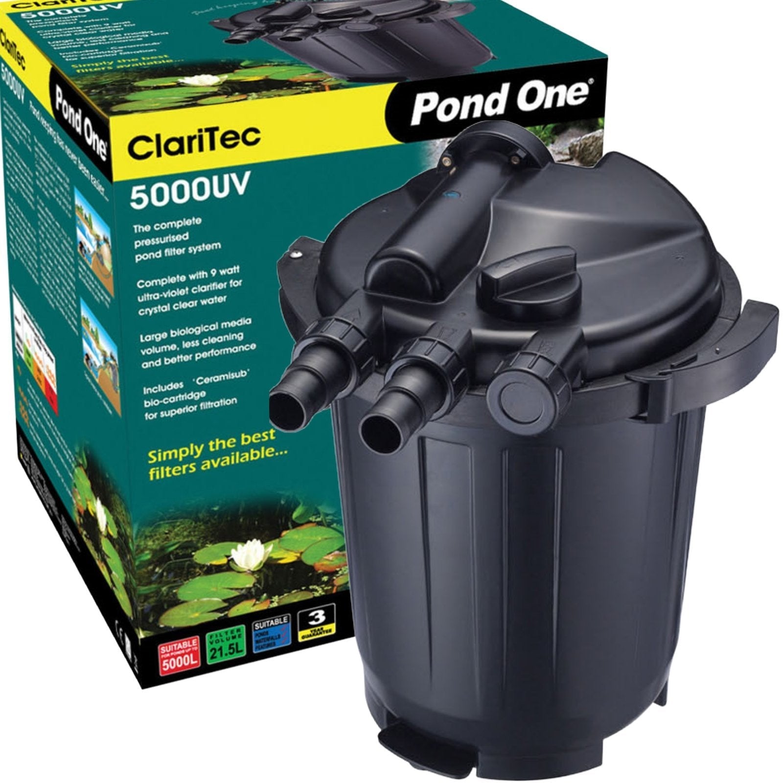 Pond One ClariTec 5000 Pressurised Filter With 9W UV-C - NZ Pump And Water Filters